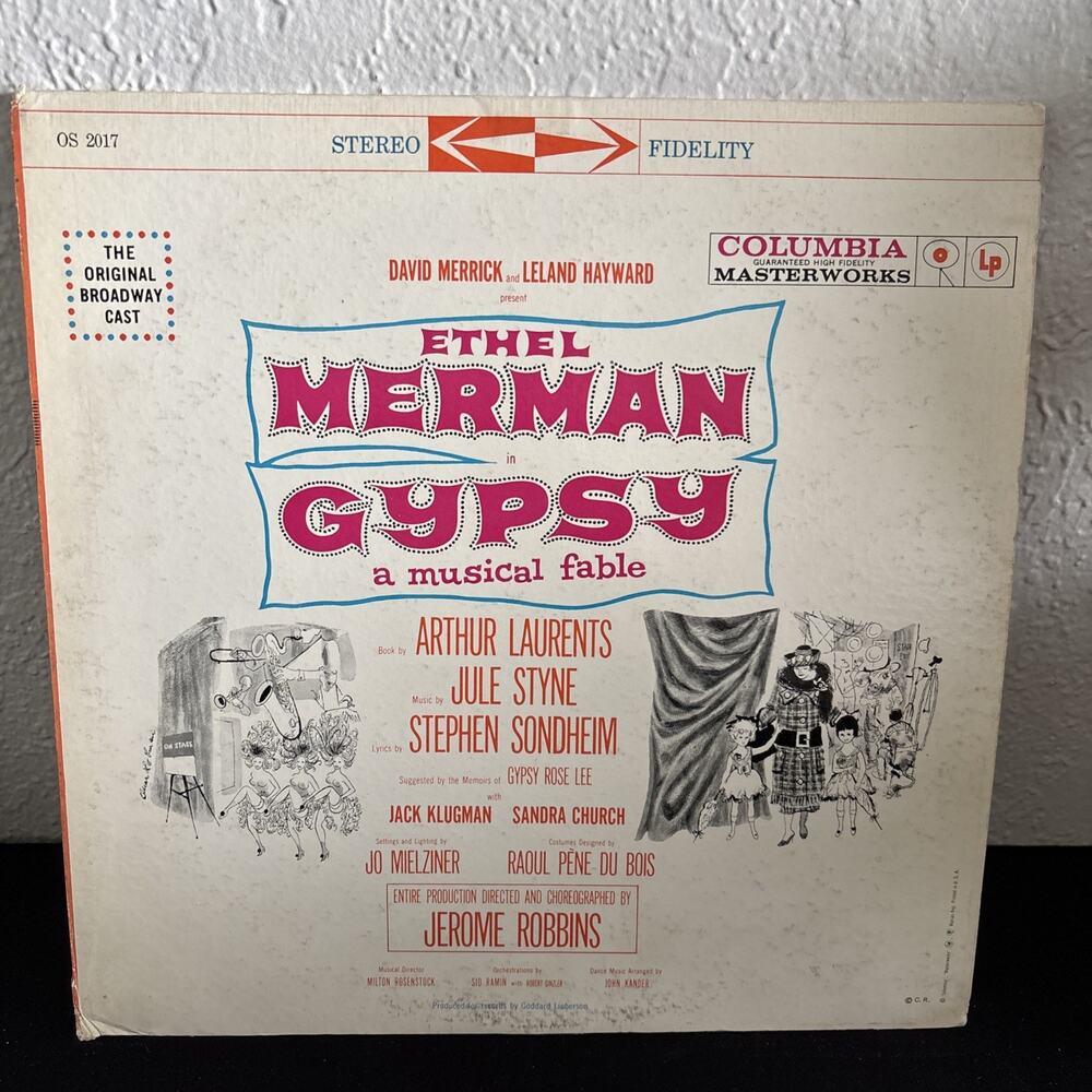 ETHEL MERMAN GYPSY COLUMBIA RECORDS OS 2017 ULTRASONIC LP VINYL